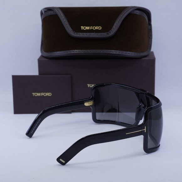 Tom Ford Parker FT1118 01A Shield Sunglasses - Black/Smoke
